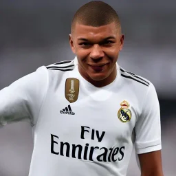 kylian mbappe with real madrid shirt