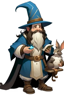 young Dwarven student wizard taking a rabbit out of a top hat