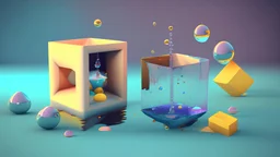 floating c4d objects