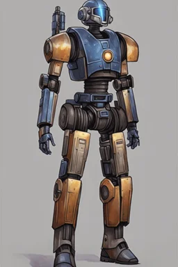 A Star Wars Combat Droid, Wearing Western Cowboy Clothes, Armor looks similar to Halo, Wearing a cowboy hat and a cowboy over coat.