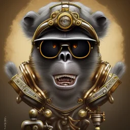 steampunk monkey headskull worrior