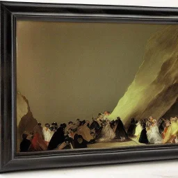 A city full of people in a crystal cave by goya