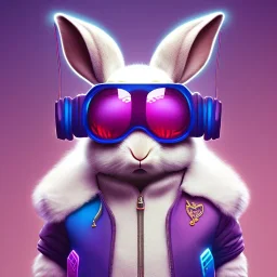 pixar style anamorphic cute rabbit baby, smiling, cyberpunk headphone, sunglass, gangsta gold neckless, full body, magenta puffer jacket, manila city backdrop, dramatic lighting, hyper realistic, unreal engine 5, 16k