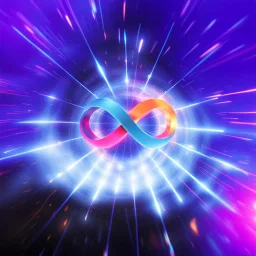 infinity symbol brightly coloured ∞ moving at warp speed, in space, colours from infinity being blurred with motion, striking, neon, chiaroscuro, dramatic, captivating, powerful, fantasy, beautiful, octane render, 16k post-production, artstation: award-winning: atmospheric: commanding: fantastical: clarity: ultra quality: striking: brilliance: stunning colors: amazing depth; lens: f/11, 35mm