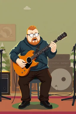 a very immature adult man playing music, cartman south park