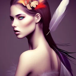 beautiful women with feathers