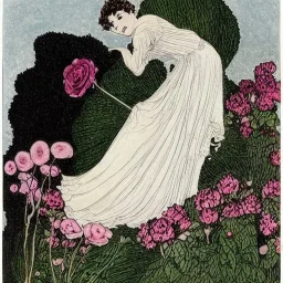 ida rentoul outhwaite castle with roses