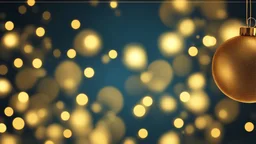 lights and blue background of christmas bauble bokeh effect, in the style of light orange and dark gold. AI generativ.
