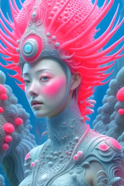 Coral alien , 3d 4k octane render, lifelike, photorealistic, artstation, illustration, smooth, sharp focus, ornate, intricate, complex, highly detailed, digital painting, smooth, art by tom bagshaw, akihiko yosh