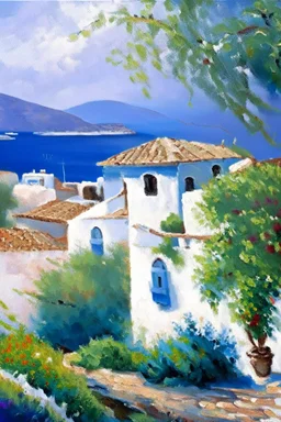 Greece landscape,painting