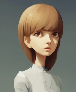 close-up face portrait of young and cute ukrainian girl, intricate, elegant, sharp focus, illustration, detailed eyes, digital painting, concept art, matte, masterpiece, adorable, round face, by goro fujita