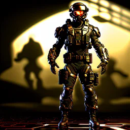 ps3 graphic, military, male, sci fi, game character, full body, t-pose, 3d render