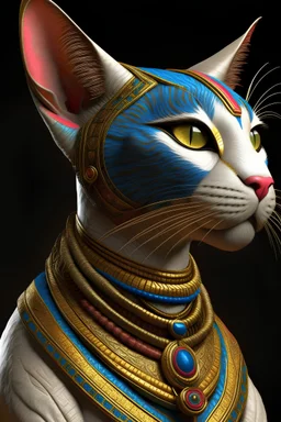 Anthropomorphic cat female Egyptian hyper realistic