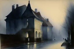 watercolour in the style of Vilhelm hammerschoi