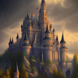 A castle, highly detailed, in clouds, high resolution, victorian era