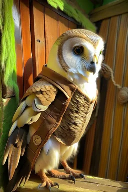 The Barn Owl dressed as a barn keeper