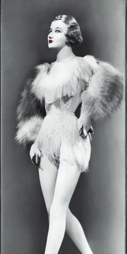 Ziegfeld Girl on jeans walking