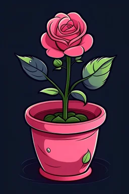 rose in a pot style lofi
