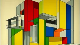 Architectural Suprematism - Design an abstract house based on the principles of Suprematism. - Create buildings that are a combination of pure geometric shapes, with straight lines and precise angles. - Use solid colors and strong contrasts to highlight structures.