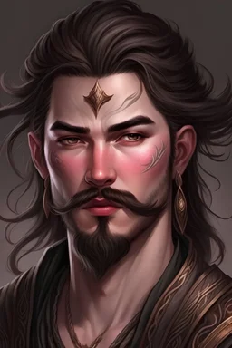 fantasy male face with a bit of bard