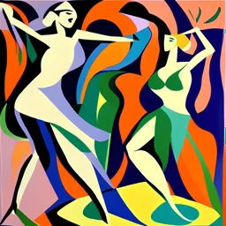 Give me a painting inspired by Henri Matisse's dance painting.