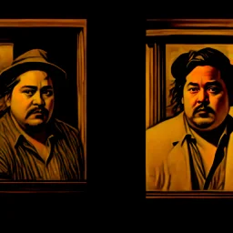 (fineart:1.5, masterpiece1.5) (realism:1.5) award winning picture of award winning fat johnny depp, fat man (watching tv:1.8), tv in frame , two panels, multiple views, well lit fluorescent lighting, warm colors
