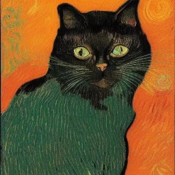 Portrait of a cat by Van Gogh