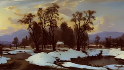 winter landscape by poussin