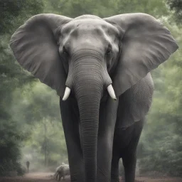 Jeffrey Epstein's head on an elephant's body