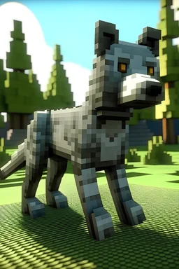 "Generate a stunning 4K Full HD animation of a Minecraft wolf with lifelike movements and details. Capture the essence of the Minecraft world, showcasing the wolf's interactions and surroundings. Ensure the final output is visually captivating, resembling the quality and style seen in animated films."