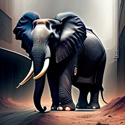 xenomorph elephant hybrid, photorealism, movie screen capture, horror, sci-fi, retrofuturism,