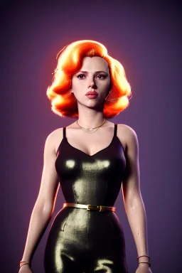 retro portrait image from 1960, explosion, long hair, young Scarlett Johansson, classic black tight lycra suit, metal sticks weapon, gold bracelet and belt, high heel boots, soft color, highly detailed, unreal engine 5, ray tracing, RTX, lumen lighting, ultra detail, volumetric lighting, 3d, finely drawn, high definition, high resolution.