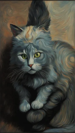 Portrait of a cat by Van Gogh