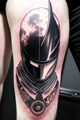 Moon knight suit calf tattoo design, highly detailed close up shot, 8k, HDR, clear picture, highly detailed, high resolution