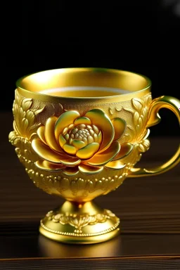 i need a cup in form form of long and on cup need eyes which is fully stresed and on top have flower look like goldan