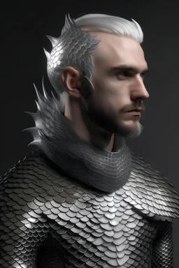 Human Male with Silver dragon scales