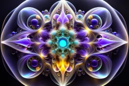 Dynamic complex hypnotic fractal 3D with horizontal Symmetry structures twisting and morphing between organic and geometric forms, smooth translucent iridescent glass with inner glow and bubbles, varied transparent materials, stormy skies, intense dramatic