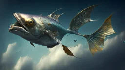 a flying metal fish of the universe