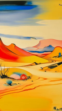 A light rosy orange colored desert near a Karoo painted by Wassily Kandinsky