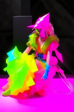 y2k, neon, fluo, cloth transparent, origami