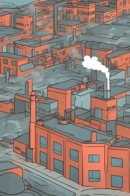 Polluted city and factory gas emissions