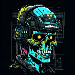Caveira cyber punk