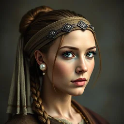 Female Viking with a pearl earring.