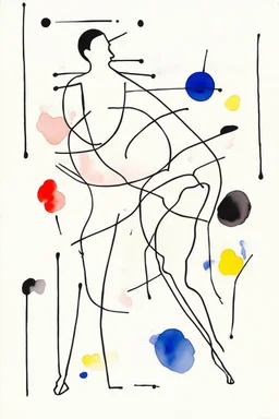 Reprezentare grafica moderna figurativa cu simboluri ,minimal art similar cu desenele lui Picasso , a unui desen facut de un autist , reprezentand o dansatoare de samba , în stilul combinat acuarelei umede a lui Joan Miro si cu filigran lineart minimal a lui Jean Cocteau cu Paleta de culori impresionista cu culori putine si tari. Fond alb si linii color subtiri si paralele, cu umbre de lumina cu hasuri incrucisate