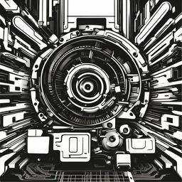 a logo for a mass storage device. Technical black and white vector logo for operating system