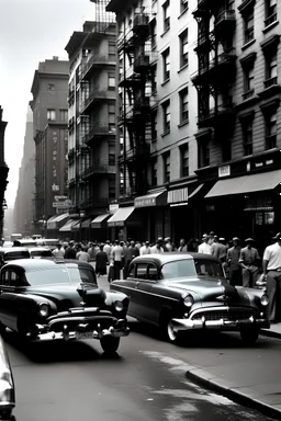 New york in the 50's in black and white