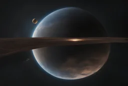 орбита одной планеты с права край планеты realistic photo 4k