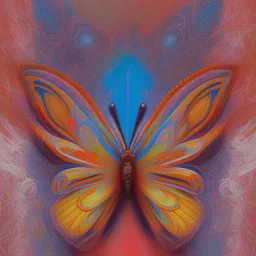  pastel colors, future art , red, orange, white,brown, butterfly