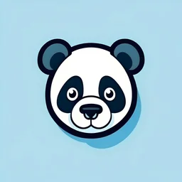 logo of a panda head in the cartoon style, flat, minimalist