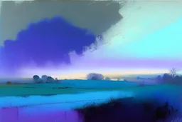 Leicestershire landscape, style of Peter wileman pastel colours